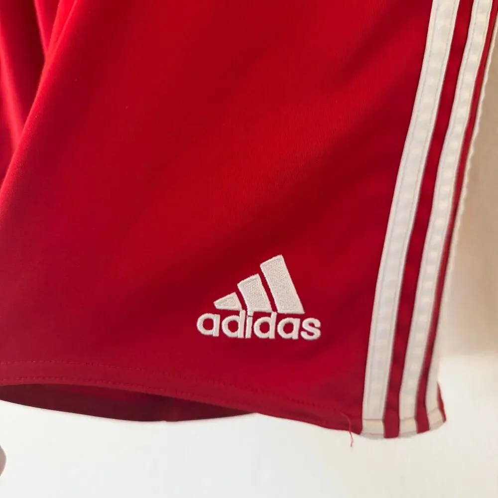 Red Adidas shorts